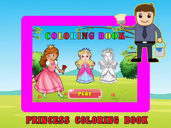 Tangkapan skrin Princess Kids Coloring Book For Girl - 48 Pages iPad 