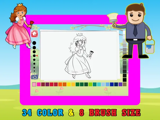 Tangkapan skrin Princess Kids Coloring Book For Girl - 48 Pages iPad 