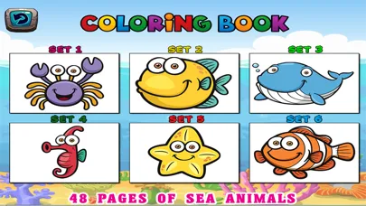 Sea Animals Kids Coloring Pages - Vocabulary Games应用截图