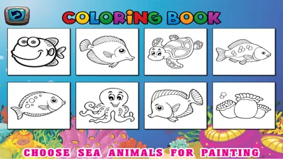 Sea Animals Kids Coloring Pages - Vocabulary Games应用截图