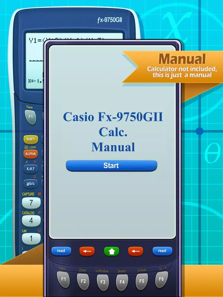 Capturas de tela do Casio Fx-9750GII Calc. Manual iPad 