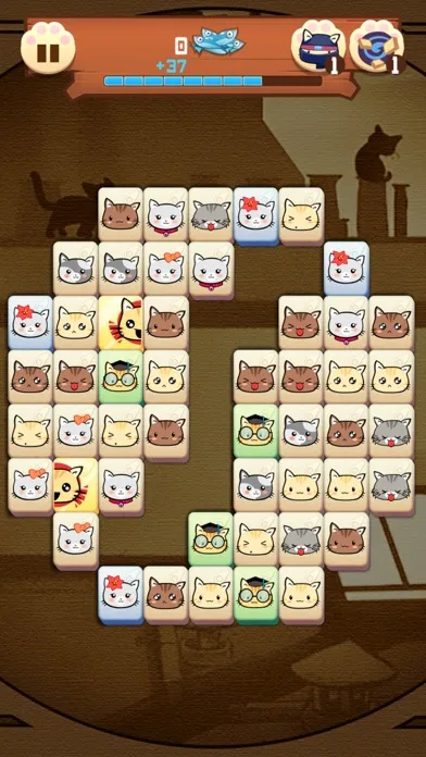 Capturas de tela do Hungry Cat Mahjong