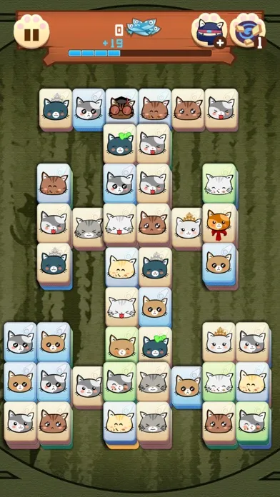 Capturas de tela do Hungry Cat Mahjong
