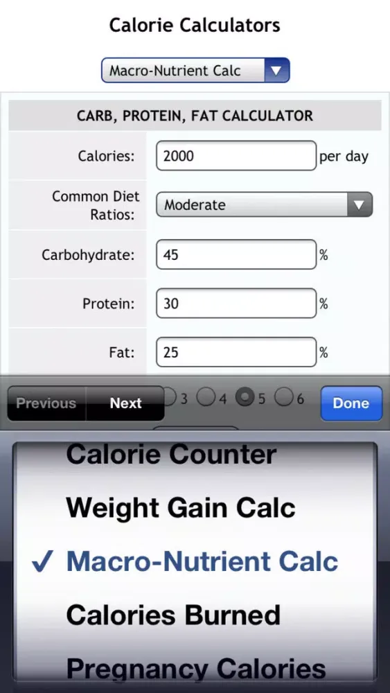 ภาพหน้าจอของ Calorie Calcs