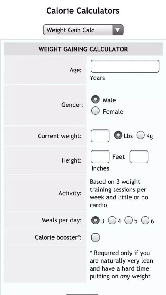 ภาพหน้าจอของ Calorie Calcs