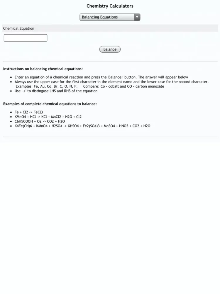 Chemistry Calcs iPad  スクリーンショット
