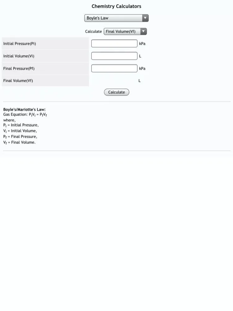 Chemistry Calcs iPad  スクリーンショット