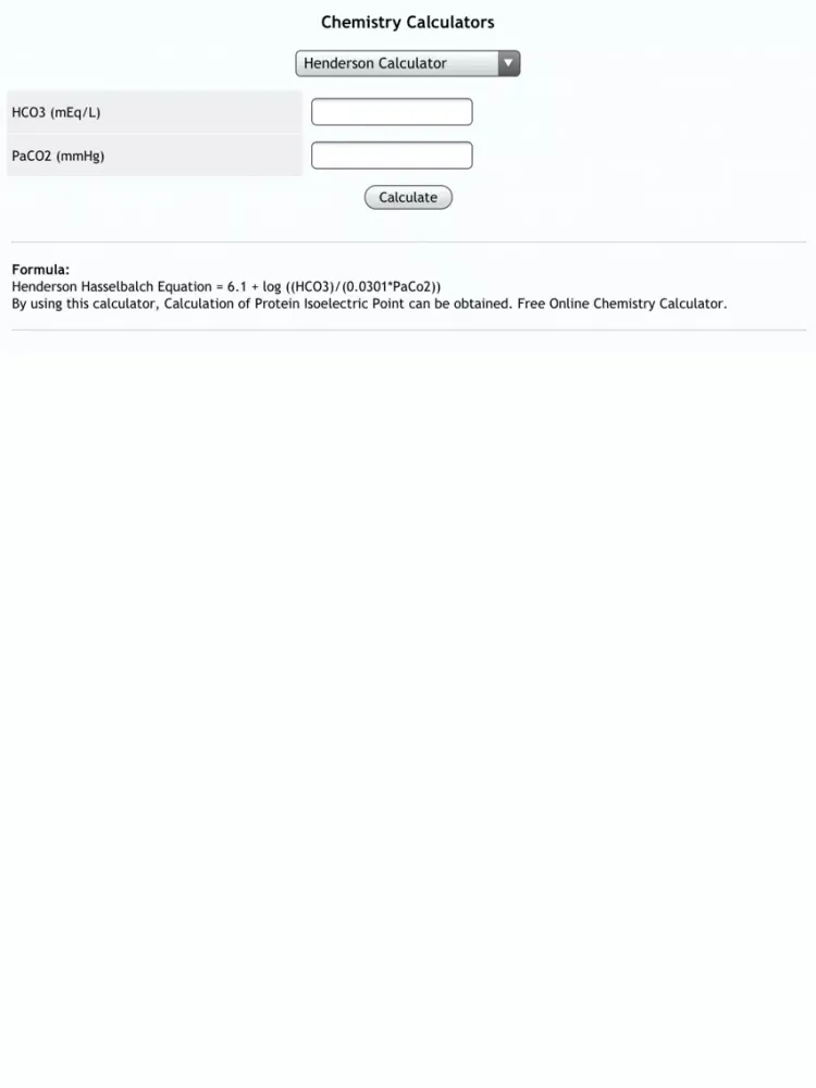Chemistry Calcs iPad  スクリーンショット