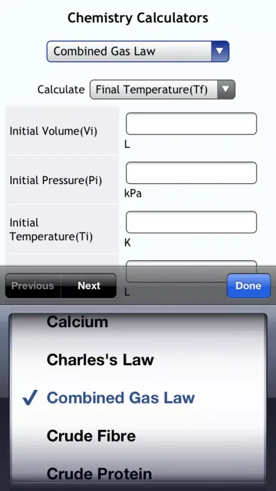 Chemistry Calcs スクリーンショット