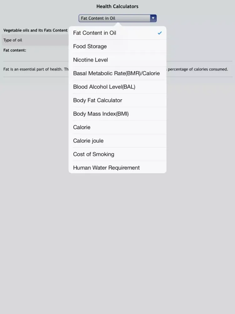ภาพหน้าจอของ Health Calculators iPad 