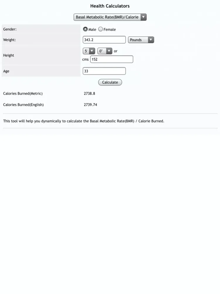 ภาพหน้าจอของ Health Calculators iPad 