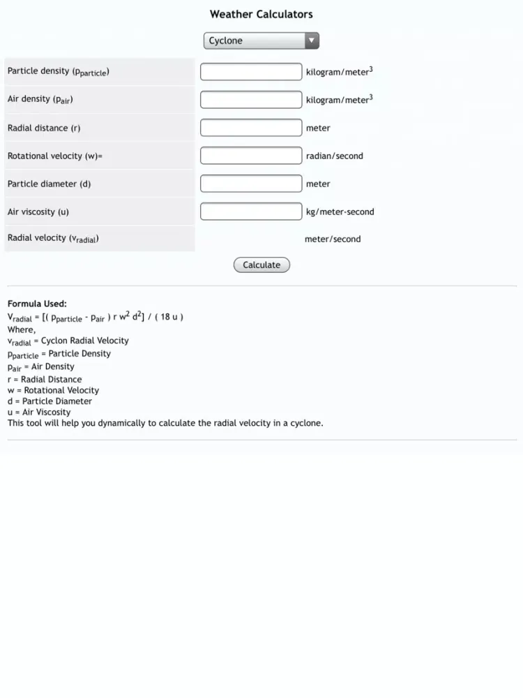 Скриншоты Weather Calcs iPad 