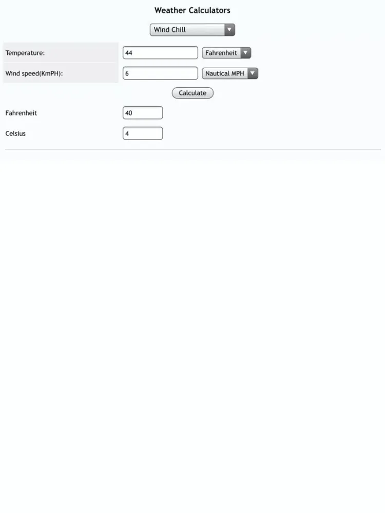 Скриншоты Weather Calcs iPad 