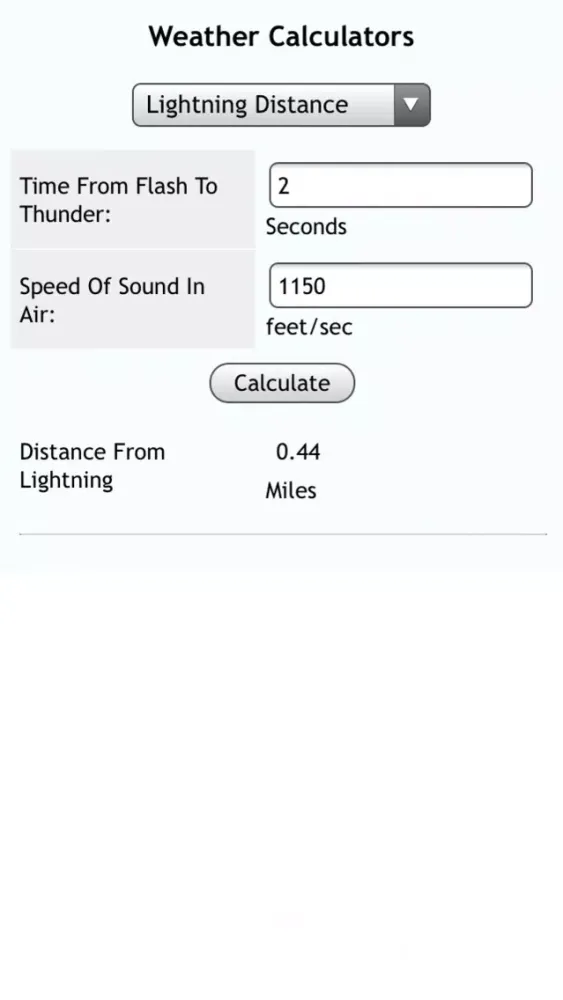Скриншоты Weather Calcs