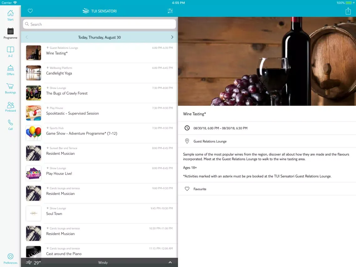 TUI SENSATORI iPad  Screenshots