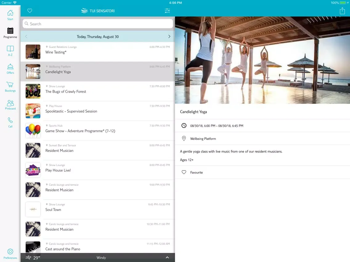 TUI SENSATORI iPad  Screenshots