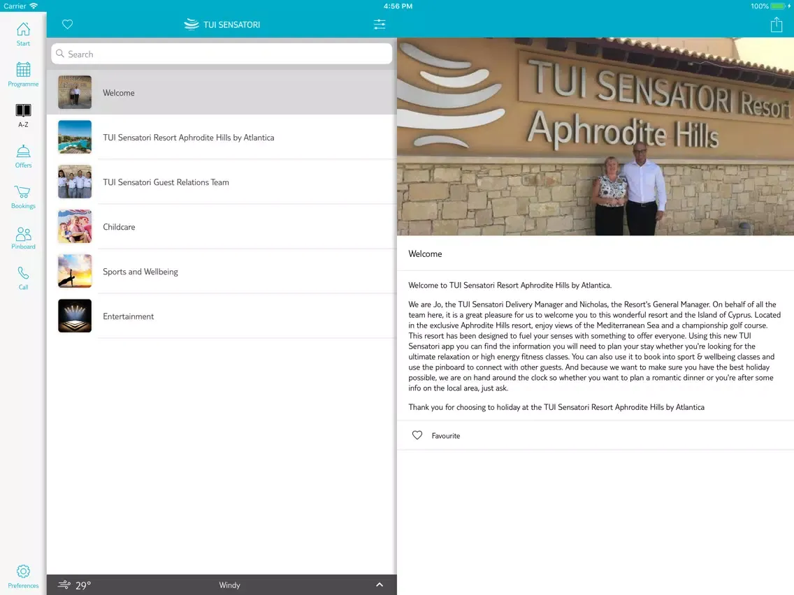 TUI SENSATORI iPad  Screenshots