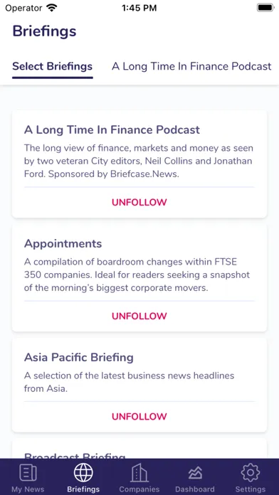 Screenshot di Briefcase - curated news