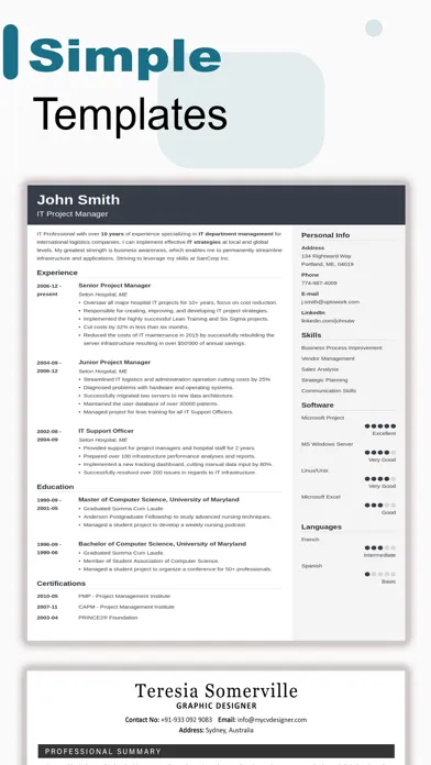 Tangkapan skrin Professional ResumeCV  Builder
