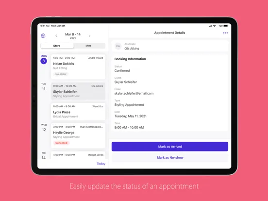 Tulip Appointments iPad 应用截图