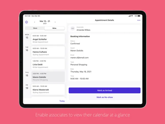Tulip Appointments iPad 应用截图