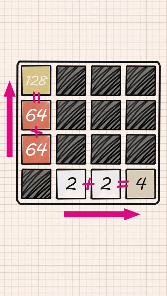 ภาพหน้าจอของ 2048 - Number puzzle Doodle Style