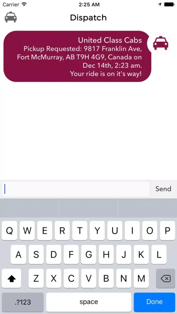 Ảnh chụp màn hình của United Class Cabs