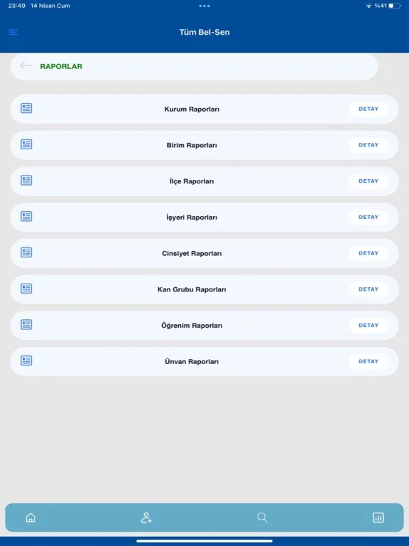 Tüm Bel Sen Üye Takip iPad  स्क्रीनशॉट