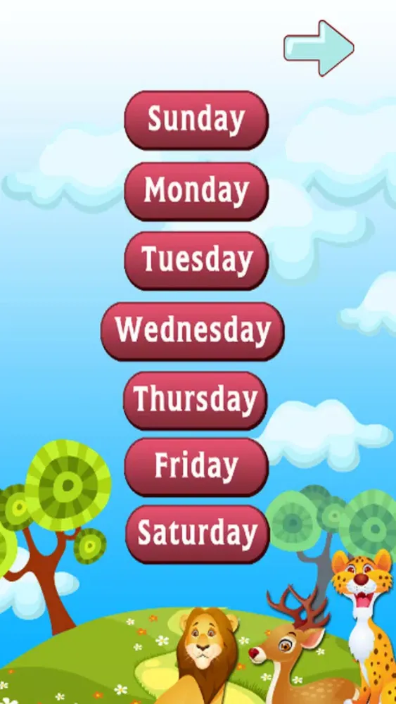 Learn English Vocabulary - Days : Education games スクリーンショット