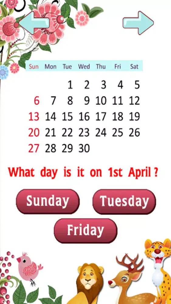 Learn English Vocabulary - Days : Education games スクリーンショット
