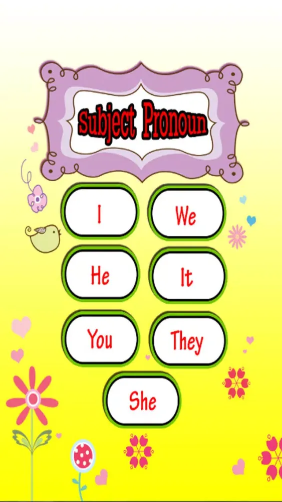 Ảnh chụp màn hình của Learn English Vocabulary - Pronoun : learning Education games for kids - free!!