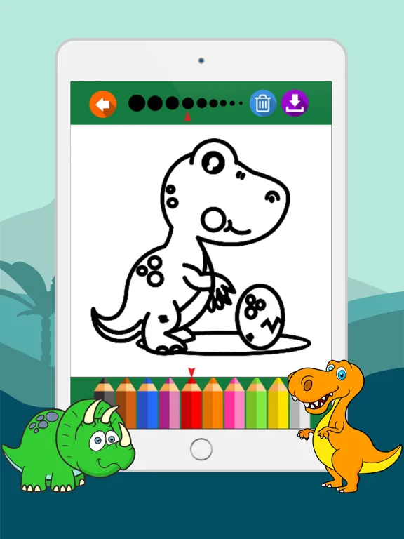 coloring dinosaurs cute and easy drawings iPad  سکرین شاٹس