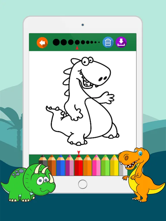 coloring dinosaurs cute and easy drawings iPad  سکرین شاٹس
