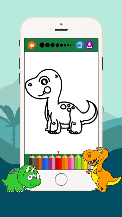 coloring dinosaurs cute and easy drawings سکرین شاٹس