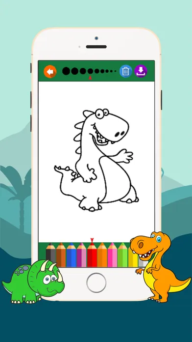 coloring dinosaurs cute and easy drawings سکرین شاٹس