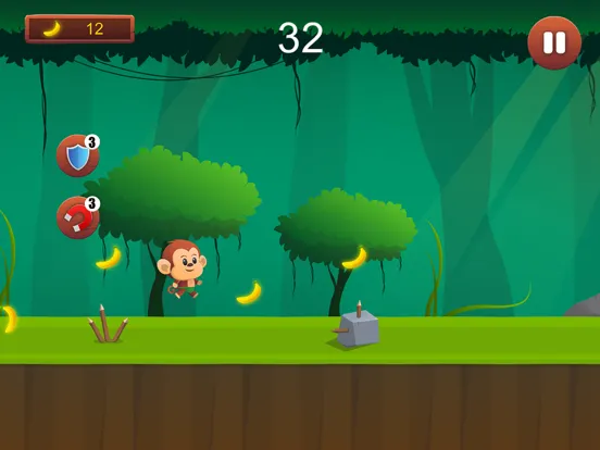 Tangkapan layar Monkey Run, Jump & Go Bananas! iPad 