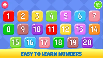 Tangkapan skrin Learn flashcards numbers 1-20