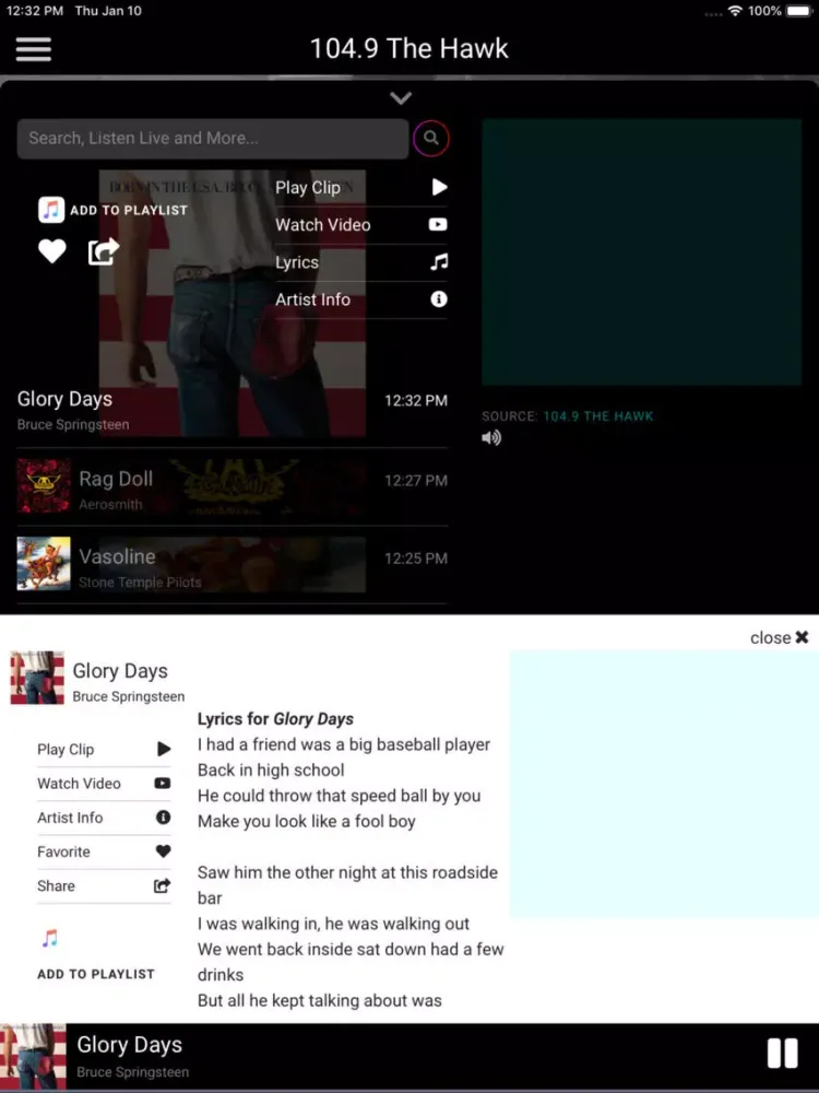 104.9 The Hawk - WLKZ iPad  스크린샷