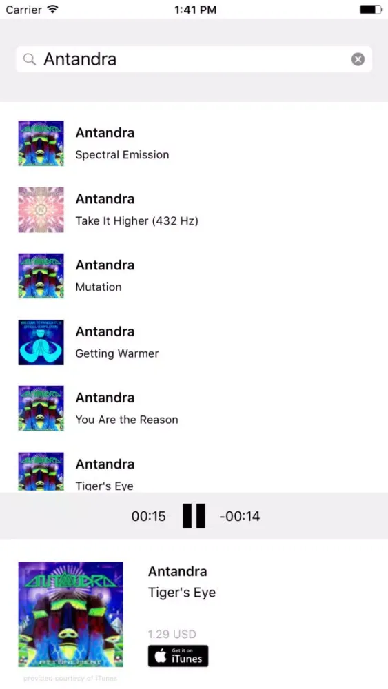 Tangkapan skrin iDiscoverer