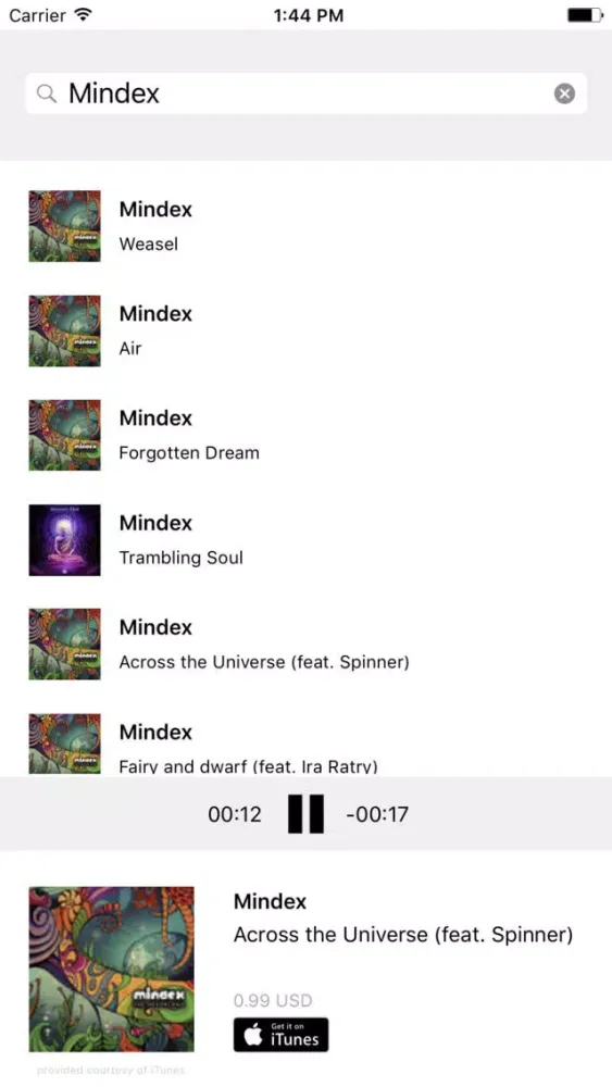 Tangkapan skrin iDiscoverer
