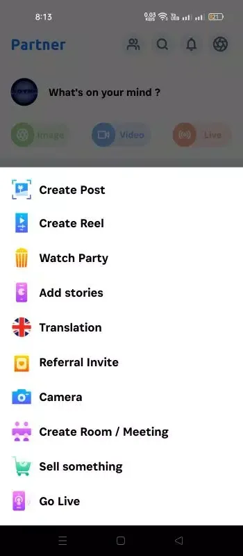 Tangkapan layar Partner-Chat,live