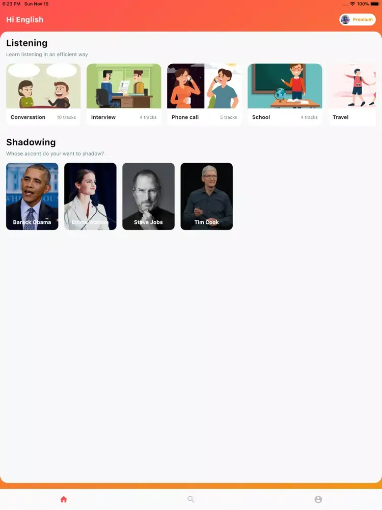 Tangkapan skrin Hi English - Listen and Speak iPad 