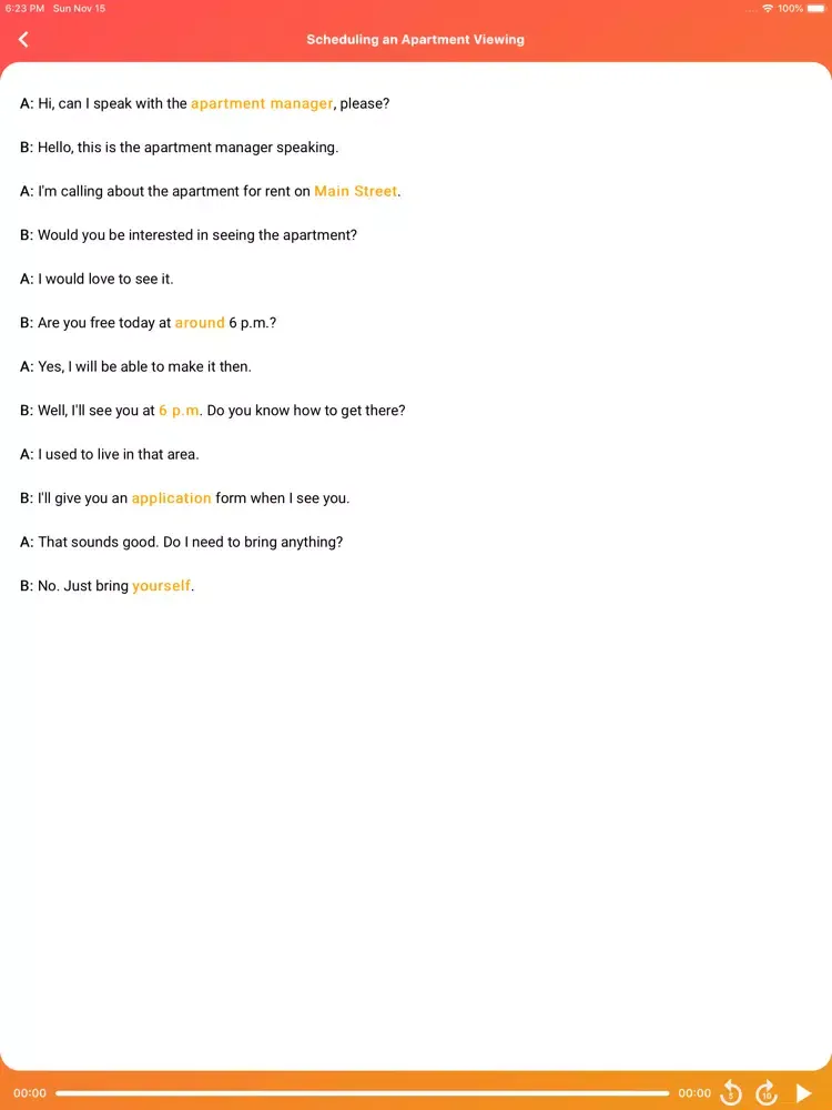 Tangkapan skrin Hi English - Listen and Speak iPad 