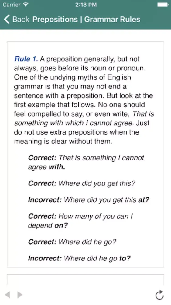 English Prepositions - How to use in grammar rules应用截图
