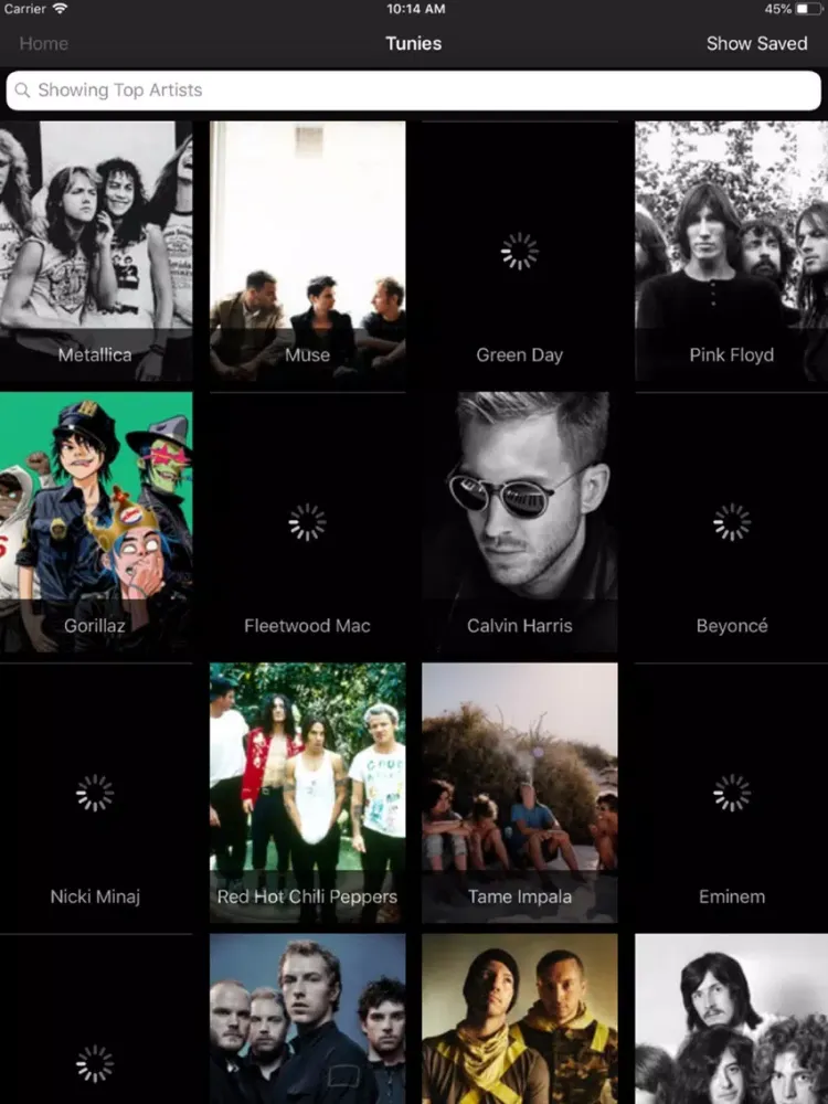 Ảnh chụp màn hình của Tunies-favorite bands iPad 