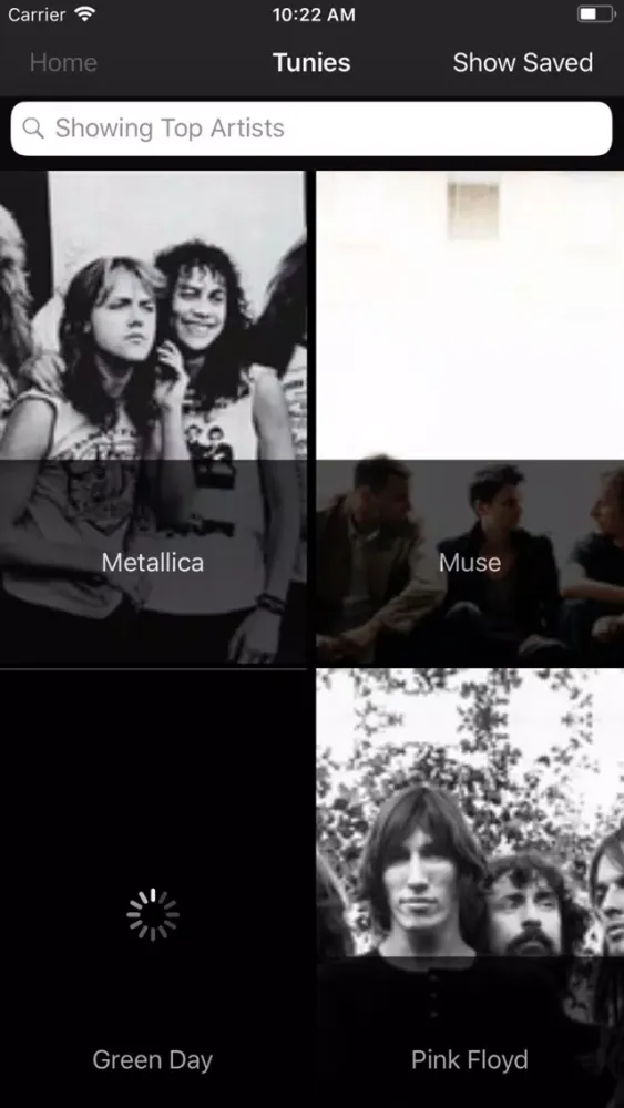 Ảnh chụp màn hình của Tunies-favorite bands