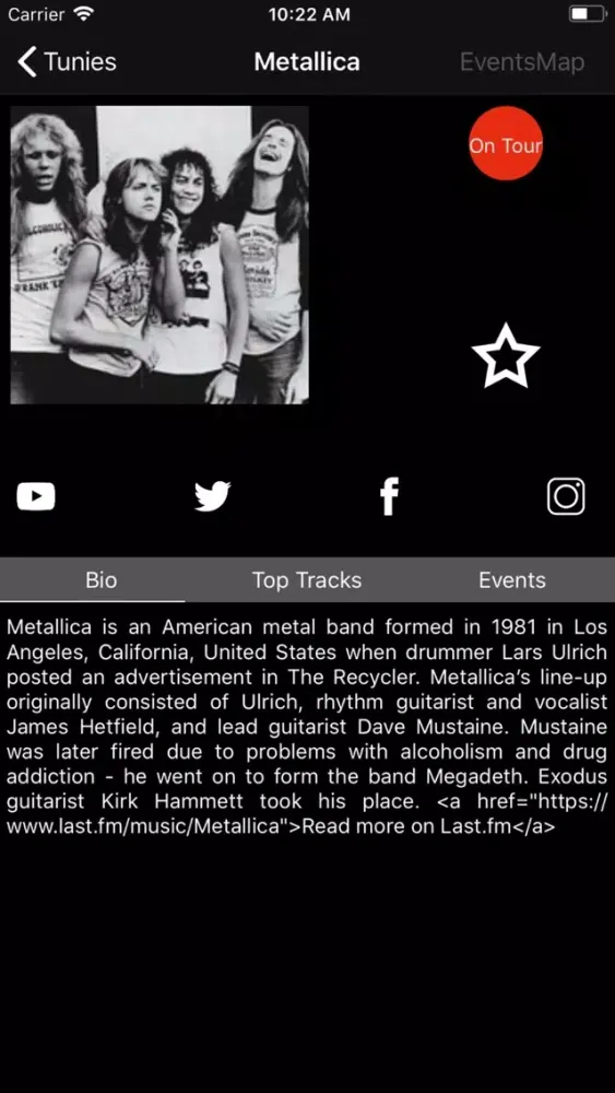 Ảnh chụp màn hình của Tunies-favorite bands