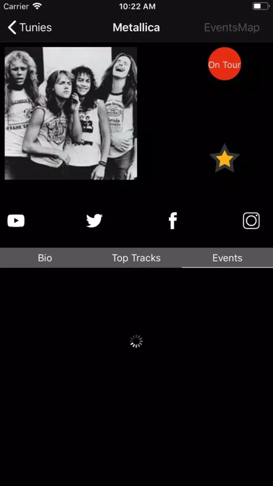 Ảnh chụp màn hình của Tunies-favorite bands