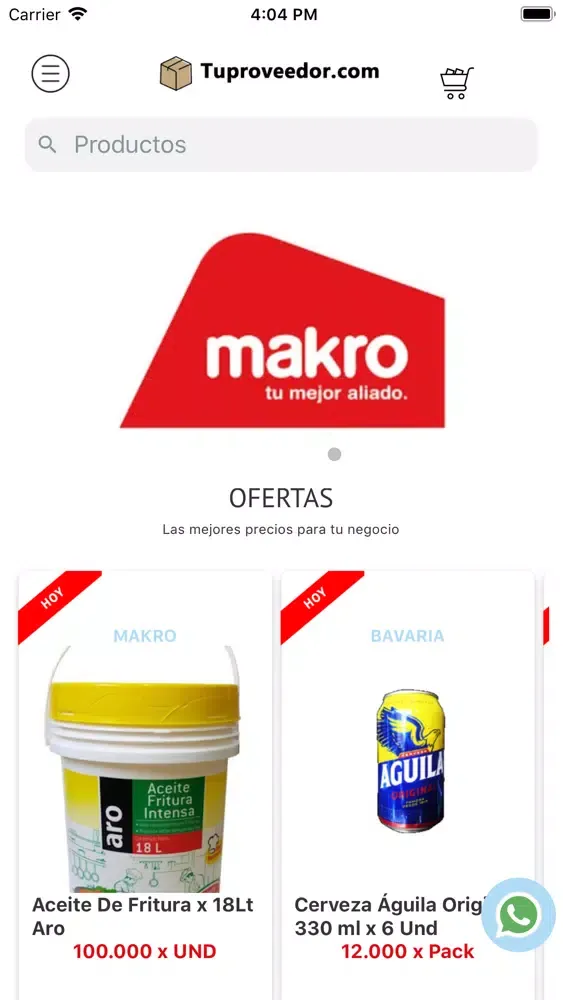 Tangkapan skrin tuproveedor.com