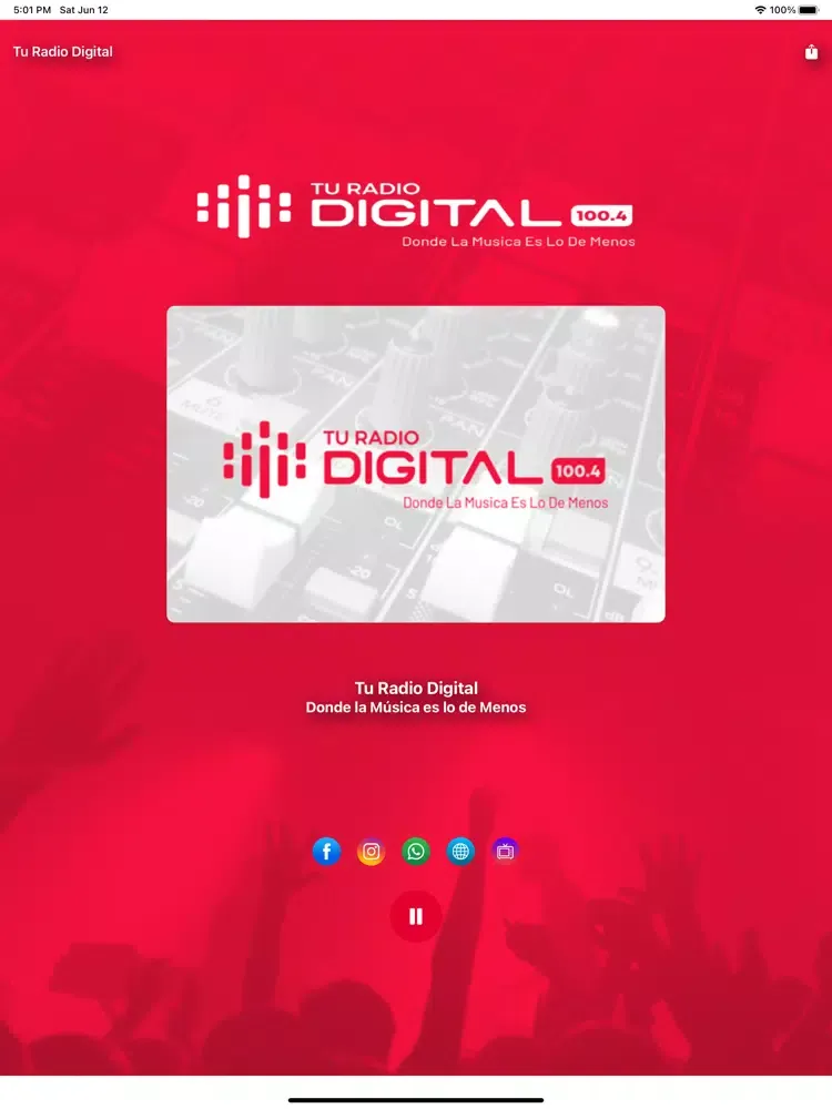 Ảnh chụp màn hình của Tu Radio Digital 100.4 iPad 